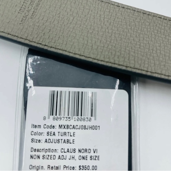 MCM Belt Green Visetos Canvas M Buckle Reversible Belt Unisex NEW Authentic - Picture 2 of 7